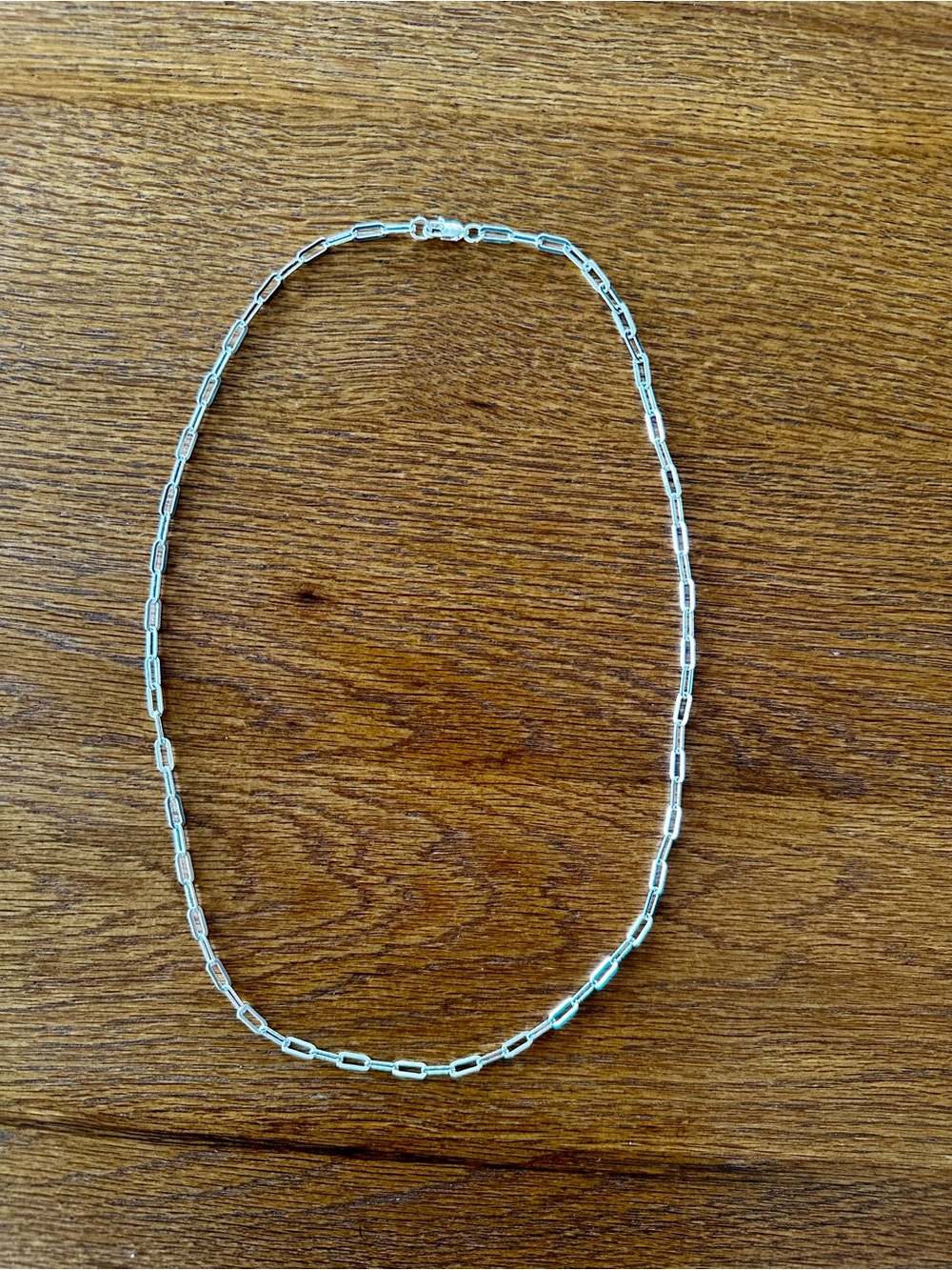 Sterling Silver 925 Paperclip Chain Necklace 24”